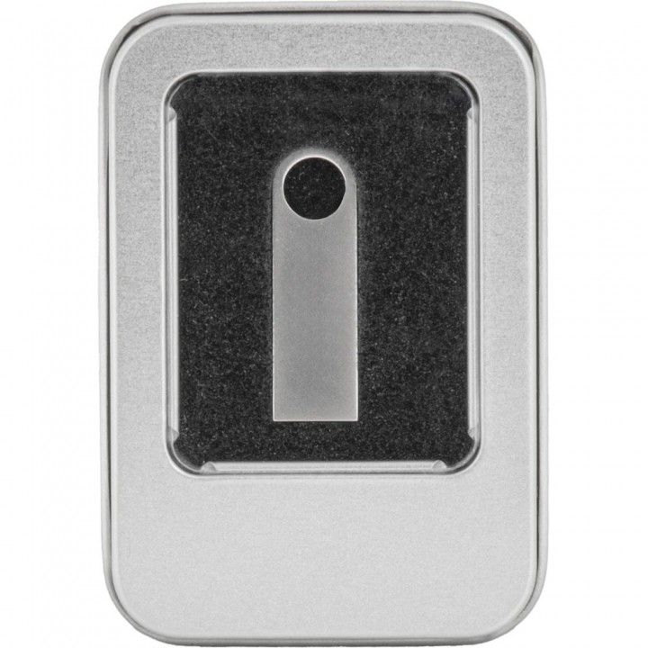 Yuvarlak Delikli Gümüş Metal 32 GB Lazer Baskılı Promosyon USB Bellek